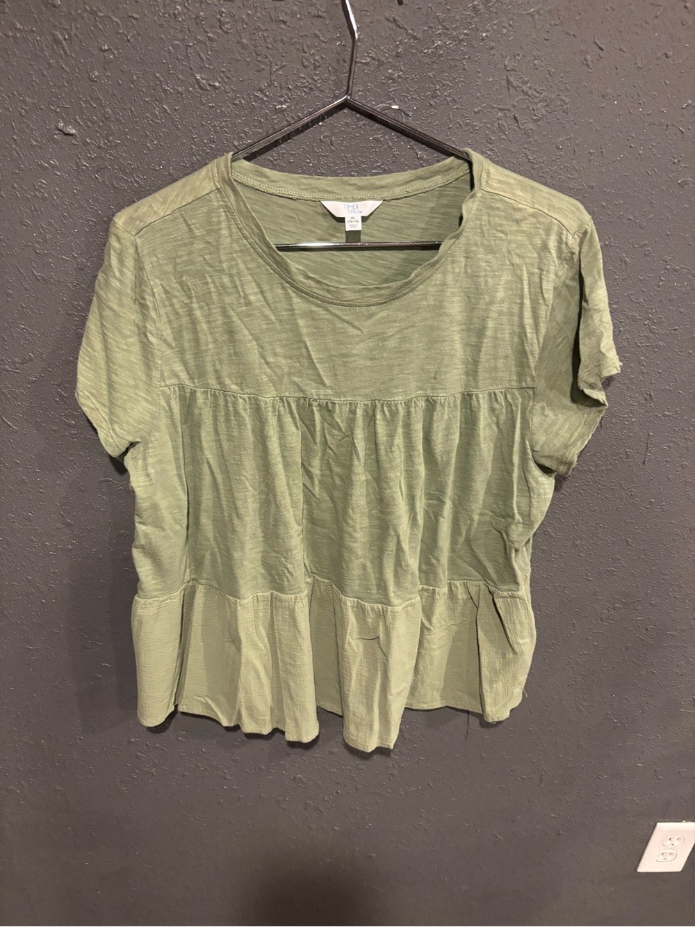 Women's Time & Tru Peplum Short Sleeve Top